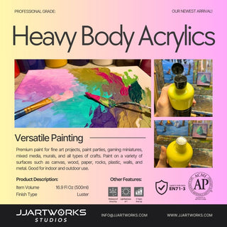 Yellow Ochre Acrylic Paint, 500ml Bottle, Heavy Body