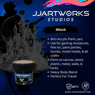 Black Acrylic Paint, 15ml Jar, Heavy Body