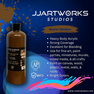 Burnt Umber Acrylic Paint, 500ml Bottle, Heavy Body