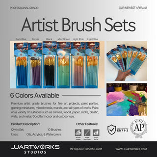 Professional Artist Brush Set, Black 1 Pack/10 Pcs