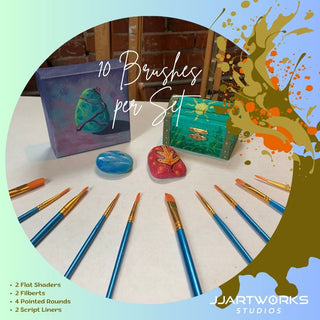 Professional Artist Brush Set, Mint Green 1 Pack/10 Pcs