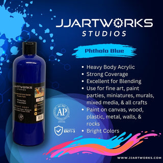 Phthalo Blue Acrylic Paint, 500ml Bottle, Heavy Body