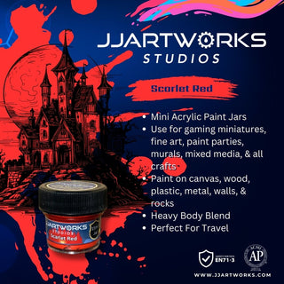 Scarlet Red Acrylic Paint, 15ml Jar, Heavy Body