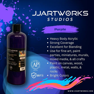Purple Acrylic Paint, 500ml Bottle, Heavy Body