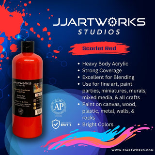 Scarlet Red Acrylic Paint, 500ml Bottle, Heavy Body