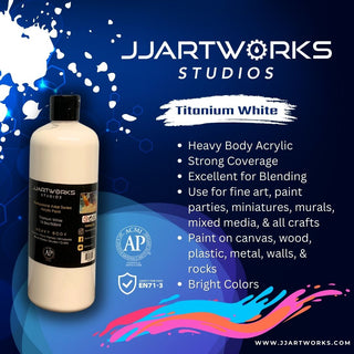 Titanium White Acrylic Paint, 500ml Bottle, Heavy Body