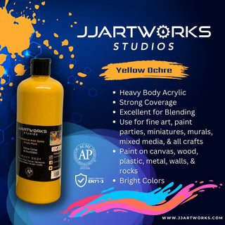 Yellow Ochre Acrylic Paint, 500ml Bottle, Heavy Body